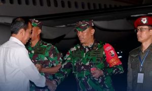 Turut Siapkan Pengamaman Wilayah Udara, Danlanud Supadio Sambut Kedatangan Presiden Jokowi Di Kalimantan Barat