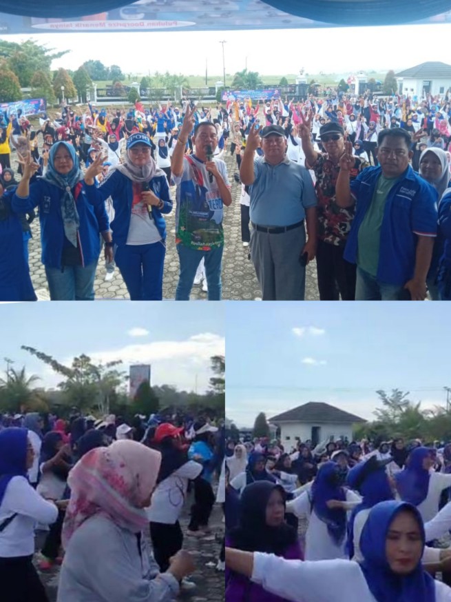 Sukseskan PSU, Dukung Nanda-Anton, Ribuan Masyarakat Senam Bersama DPD PAN
