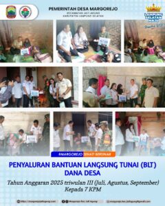 Pastikan Tepat Sasaran, Kades Margorejo Bagikan BLT DD Kepada Warga  Penderita Penyakit Menahun