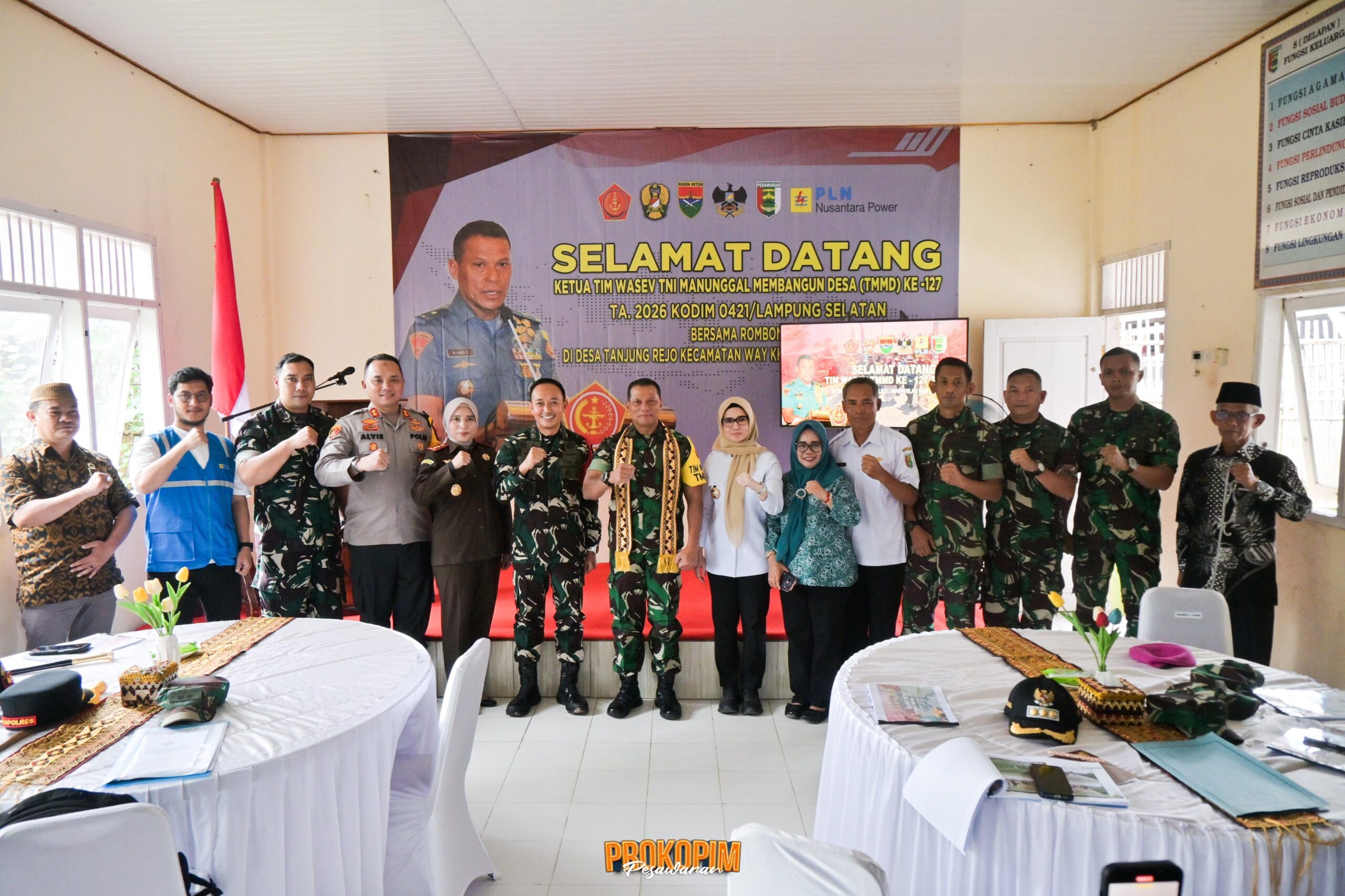 Bupati Nanda Dampingi Wasev Panglima TNI Tinjau TMMD Ke-127 Kodim 0421/Lampung Selatan