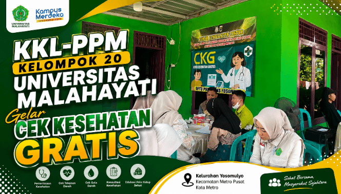 KKL-PPM Kelompok 20 Universitas Malahayati Gelar Cek Kesehatan Gratis