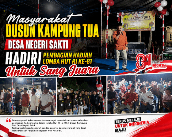 Masyarakat Dusun Kampung Tua Hadiri Pembagian Hadiah Lomba HUT RI ke-81, Untuk Sang Juara
