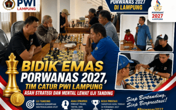 Bidik Emas Porwanas 2027, Tim Catur PWI Lampung Asah Strategi dan Mental Lewat Uji Tanding