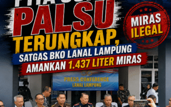 Dugaan Pita Cukai Palsu Terungkap, Satgas BKO Lanal Lampung Amankan 1.437 Liter Miras